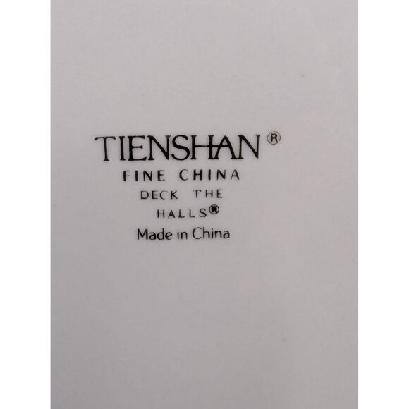 Tienshan Fine China Deck The Halls Christmas Design Salad Plate Set of 4 - Picture 11 of 11